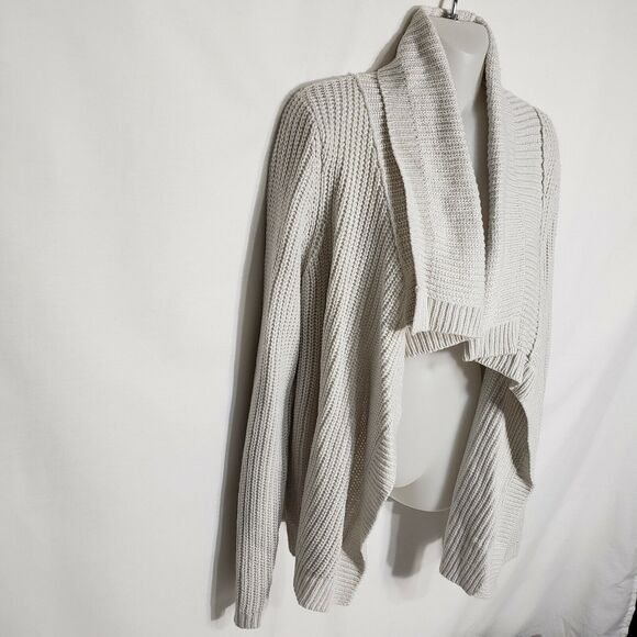 Christopher & Banks Womens Cardigan Sweater Small Cream Cascade Open Front Knit - Picture 7 of 12